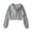 GY1, variant on Hoodie Women Red Ladies Short Double Zip Hoodie Cropped Casual Streetwear Top Sweatshirt for Women L