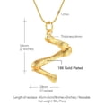 thumbnail image 5 of [Clearance] Gold Plated Bamboo Initial Necklace for Women Big Letter Z Pendant Capital Alphabet Statement Necklace Jewelry Gifts on Clearance, 5 of 10