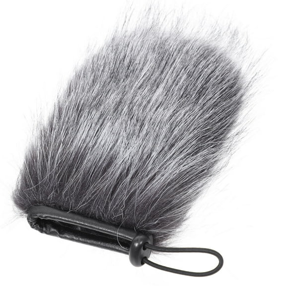 LEORX Reusable Light Grey Microphone Furry Windscreen Muff for Wind Noise and Breath Control