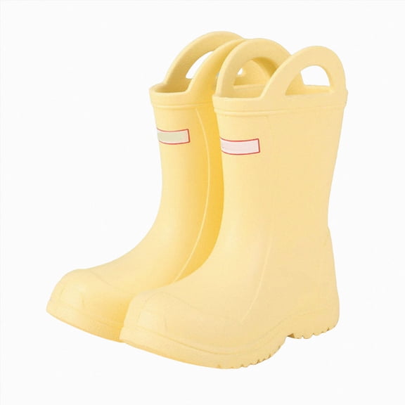 WXFAZCVU Kid Rain Boots Rubber Water Proof Garden Boots Girl Rainboots with Easy On Handles Size 2.5