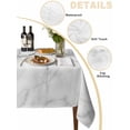 thumbnail image 2 of White Marble Table Cloth, Modern Geometric Abstract Minimalist Crack Waterproof Tablecloth for Rectangle Tables, Reusable Washable Fabric Table Cover for Restaurant Kitchen Dining Tables 54"x108", 2 of 6