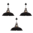 thumbnail image 1 of FSLiving H-Type Track Lighting E26 Base Industrial Adjustable Angle Lamp Black Metal Shade with Bronze Socket Track Light Fixture for Slope Ceiling Gimbal,Bulb and Track Not Included - 3 Lights, 1 of 6