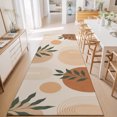 thumbnail image 4 of Bohemian Washable Runner Rugs 2'x6', Abstract Green Leaf Beige Lines Circle Geometric Art Washable Runner Rug Non-Slip Sturdy Edge Binding Carpet for Bedside Hallway Runner Kitchen Galley, 4 of 9