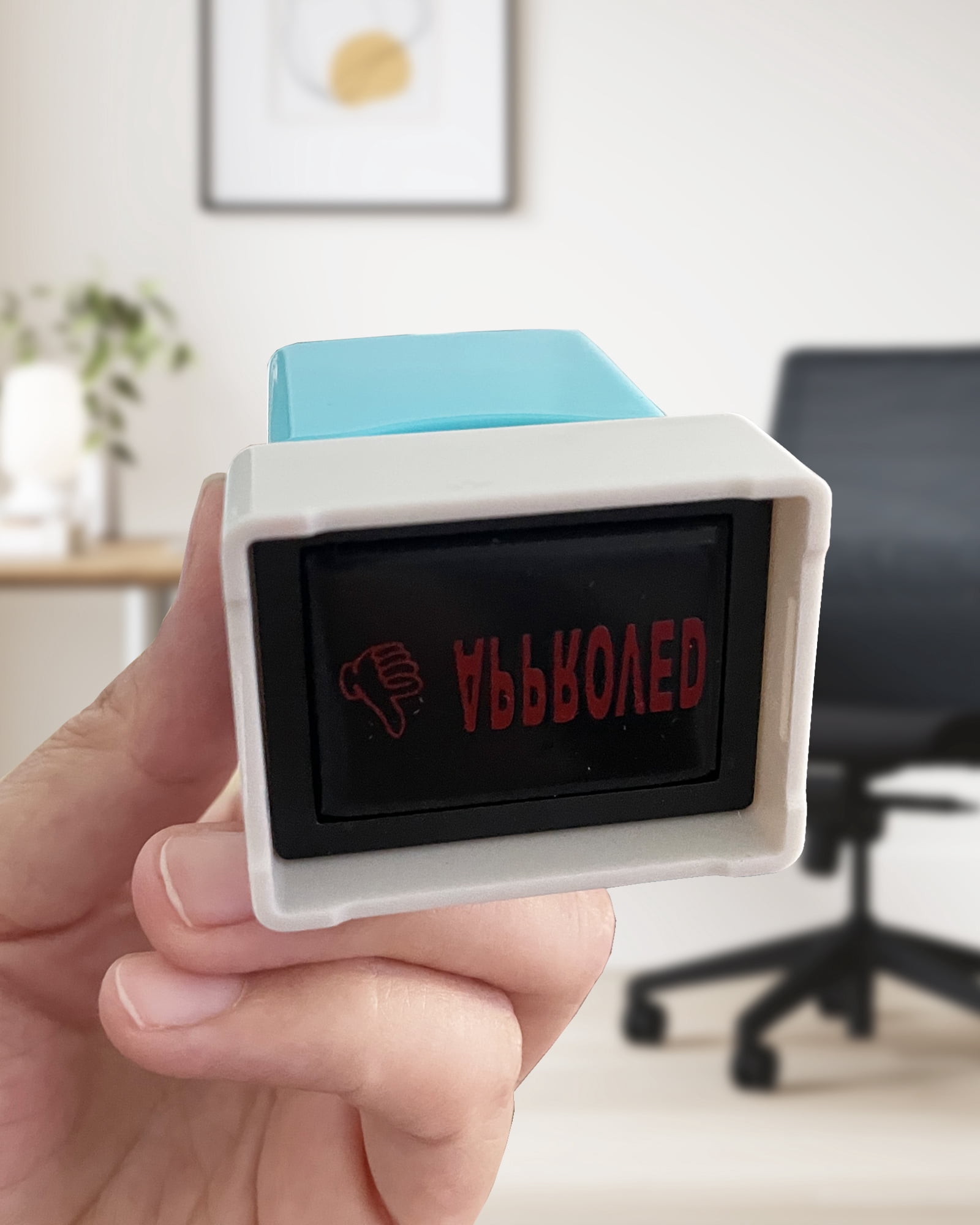 WAFJAMF Approved Stamp–Pre-Inked Rubber Stamp Red Ink Office Stamp Message Stamp-Medium