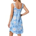 thumbnail image 3 of INSPIRE CHIC Womens Nightgown Sleeveless Sleepwear Printed Scoopneck Nightshirts Tank Wide Strap Sleep Dress with Pockets S Blue Flowers, 3 of 6