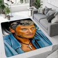 thumbnail image 3 of Alfombra con estampado de la estrella de rock francesa Johnny Hallyday, sala de juegos, sala de estar, dormitorio, alfombra antideslizante, accesorios de fotografía, regalo de cumpleaños, 3 of 5