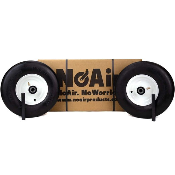 NoAir® (2) Exmark Flat Free Wheel Assemblies Fits Lazer Z 13x5.00-6 Part 1-633582