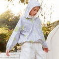 thumbnail image 2 of Kids Sun Protection Zip Hoodie Lightweight Long Sleeve Rash Guard with Hood Swim Cover Up Grey 11 Years-12 Years, 2 of 4