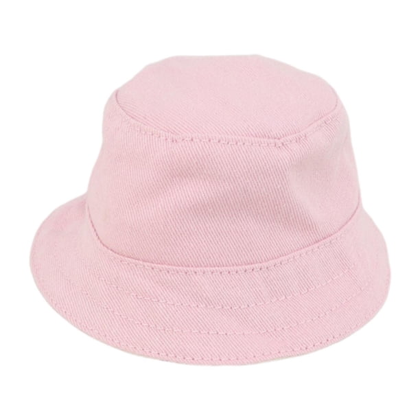 Sombrero de muñeca portátil, sombrero de cubo en miniatura, sombrero de pescador, tocado de tela suave. Rosa