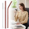 thumbnail image 1 of Colorful Reusable Stainless Drinking 304 Stainless Set Coated Metal Pipe Paper Card Packaging, 1 of 9