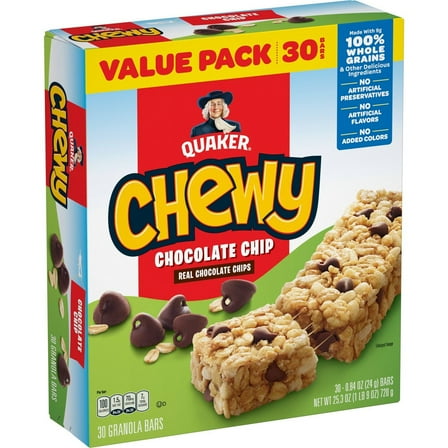 Quaker Chewy Chocolate Chip Granola Bars - 25.2oz/30ct - Pack of 2