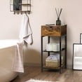 thumbnail image 3 of Bedside Table with 2 Storage Shelves, Industrial Side Table with Sliding Drawers, Square Bedside Table, Bedside Side Shelf for Living Room and Bedroom, 3 of 5