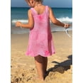 thumbnail image 5 of HWJAD 3-7 Years Toddler Girls Tie Dye Crochet Cover Up Dress Sleeveless Hollow Out Beach Dress for Kids Summer Beach Swimwear, 5 of 7