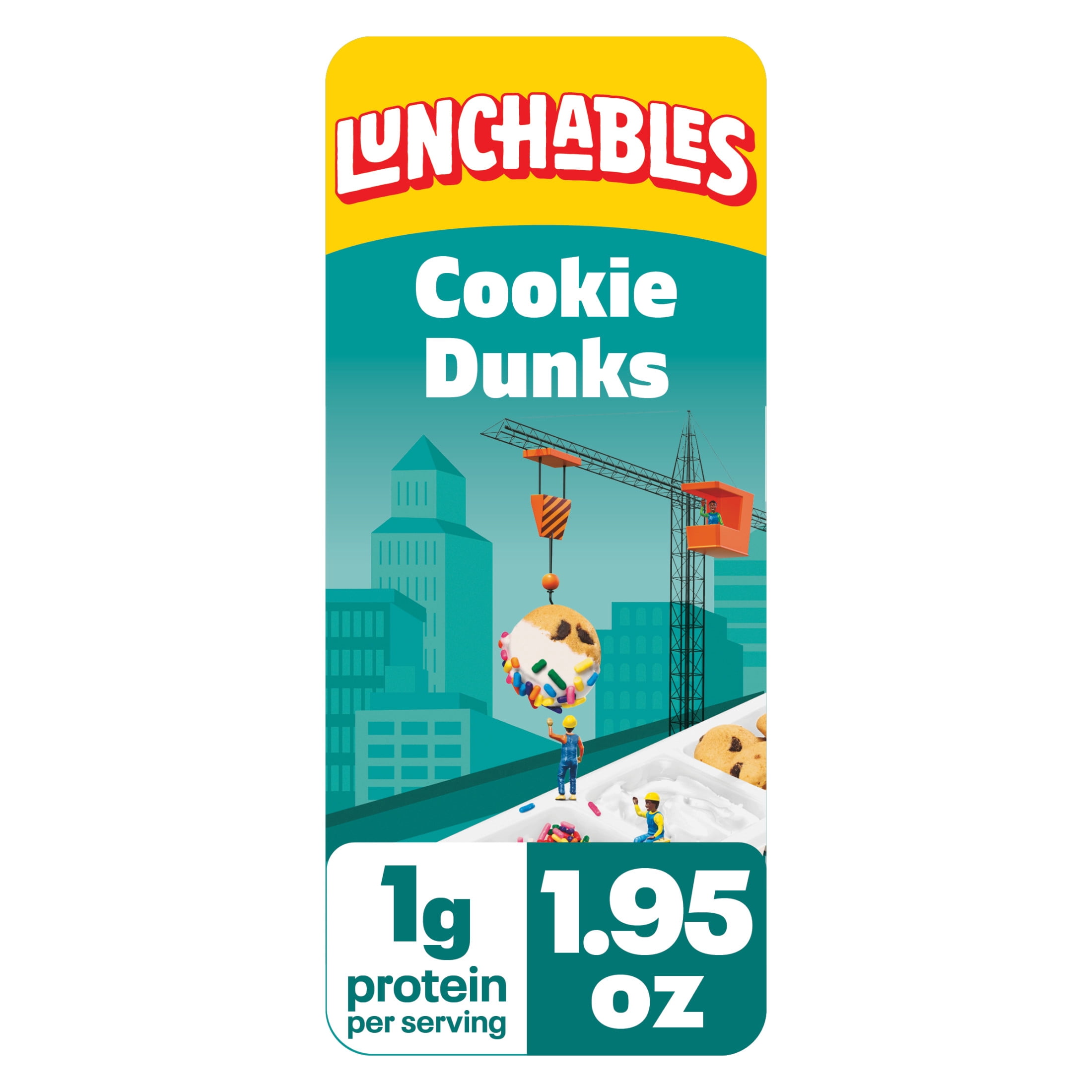 (3 pack) Lunchables Cookie Dunks with Mini Chocolate Chip Cookies, Marshmallow Creme and Sprinkles 1.95 oz Tray