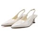 thumbnail image 5 of Zapatos Heelchic Metallic Slingback para mujer, color blanco 8.5, 5 of 8