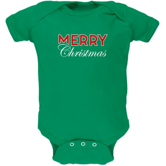 Holiday Merry Christmas Soft Baby One Piece Kelly Green 24 Month