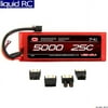 venom 25c 2s 5000mah 7.4v hard case lipo battery with universal plug 2.0 (traxxas / deans / ec3)