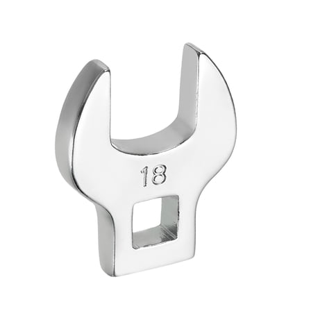 Uxcell Drive Crowfoot Wrench 3/8 Inch 18mm Metric Flare Nut Wrench CR-V Steel Electroplating Open End Crowfoot Wrench for Automotive Repair Mechanics, Bright Silver