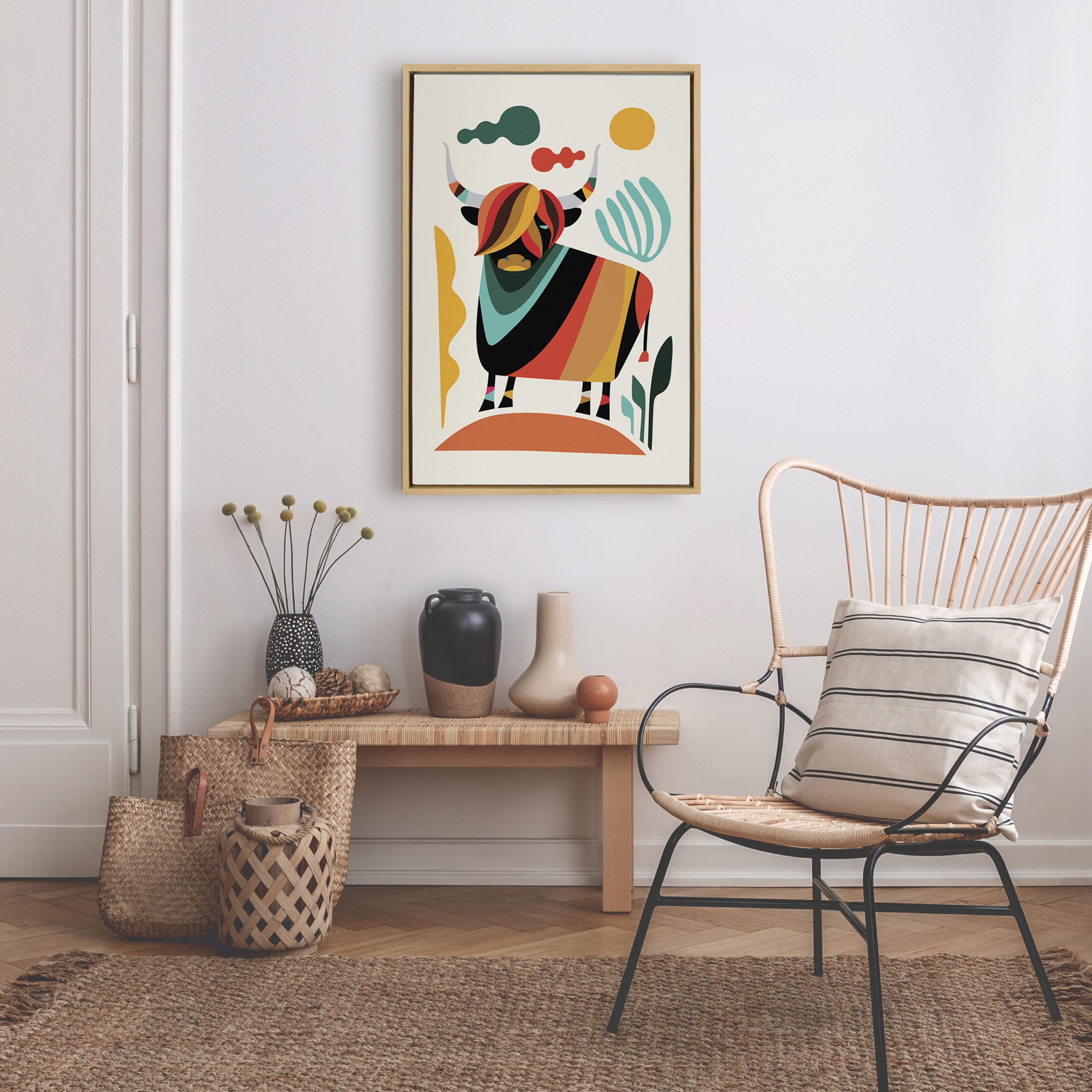 Kate and Laurel Animals & Insects Framed Canvas Art Print, 23" x 33"