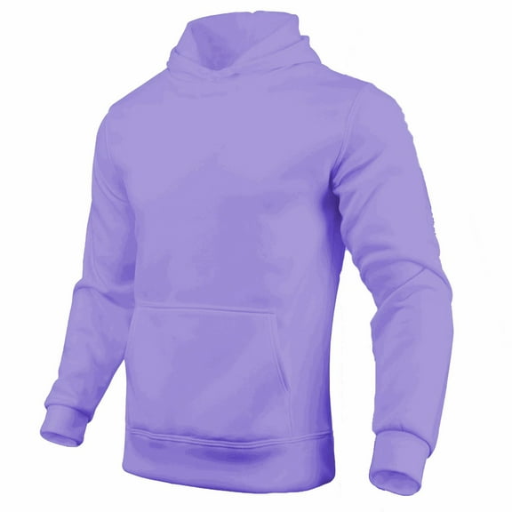 Dwelliawo Light Purple Hoodies for Men Long Sleeve Crewneck Sweatshirt Essentials Casual Fleece Hoodies with Drawstring Heavyweight Hoodies Pullover 2XL