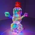 thumbnail image 2 of Shoreew Christmas Prismatic Iridescent Snowman Ornaments LED Light Up Snowman Figurine USB Powered Table Decor for Holiday Decoration, 2 of 6