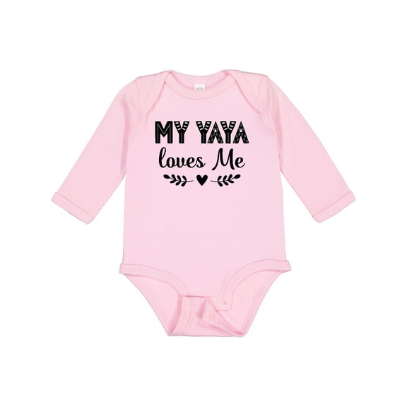Inktastic My Yaya Loves Me Grandchild Girls Long Sleeve Baby Bodysuit