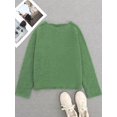 thumbnail image 3 of Women's Autumn/Winter Round Neck Solid Color Mohair Dropped Shoulder Long Sleeve Knit Sweater. Combines Casual Fashion And Gentle Fall, 3 of 4