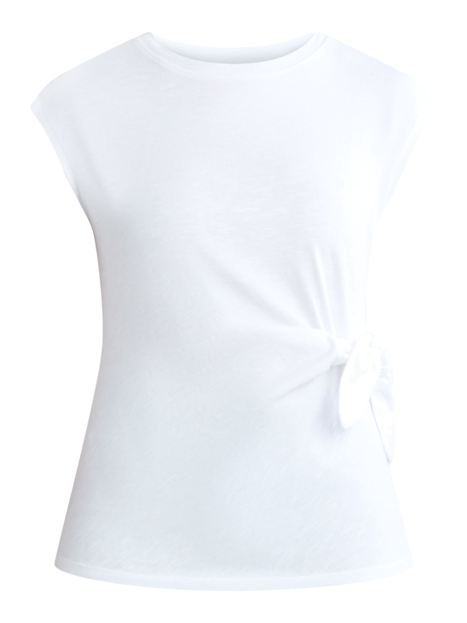 Time and Tru Women's Cotton Side Tie Top, Sizes XS-XXXL