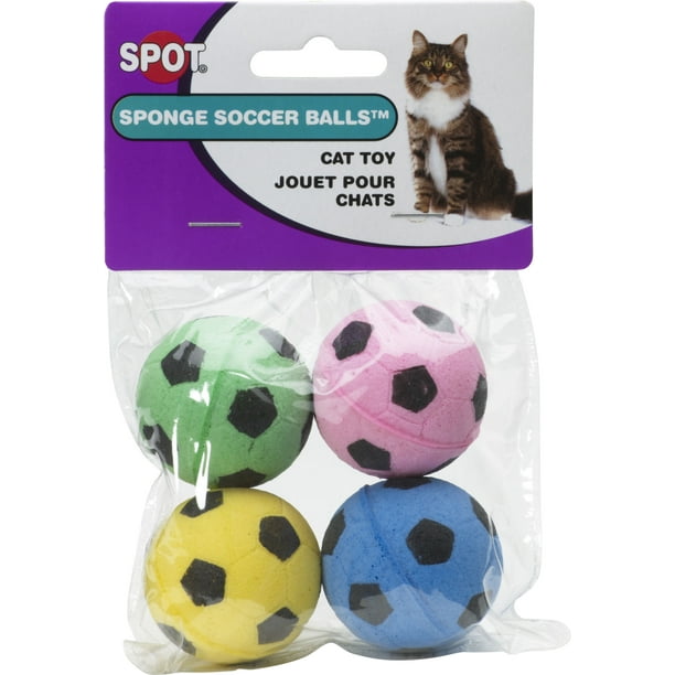 Sponge Soccer Balls, 1.5", 4pk, Assorted