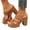 Brown, variant on Tbopshirt Summer Slides with Arch Support for Women Open Toe Beach Casual Solid Color High Heels Slippers Sandals