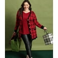 thumbnail image 3 of CASSIE LIZ Womens Sweaters Plus Size Fall Cardigans for Women Fashion Red Plaid Open Front Cardigans Casual Long Sleeve Lightweight Knit Holiday Sweaters with Pocket XL 14W-16W, 3 of 8