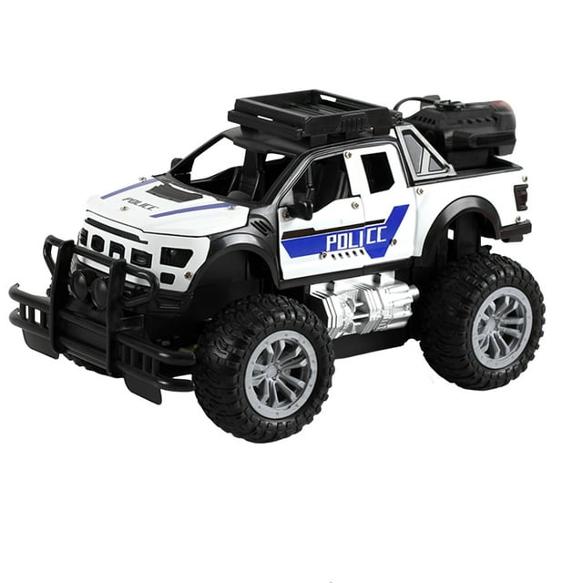 Graflsoa 1:18 Scale Alloy Remote Control Off-Road Car with Spray Function, USB Rechargeable, 500mAh Battery, White - Perfect Gift for Boys Aged 6+