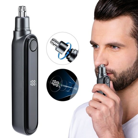 Electric Nose Hair Trimmer ,Personal Trimmer, 500mAh Beard Trimmer for Men for Nose, Body, Face and Mustache, Nose Trimmer for Grooming Kit, Waterproof Razor Gifts for Men Husband Father,Black