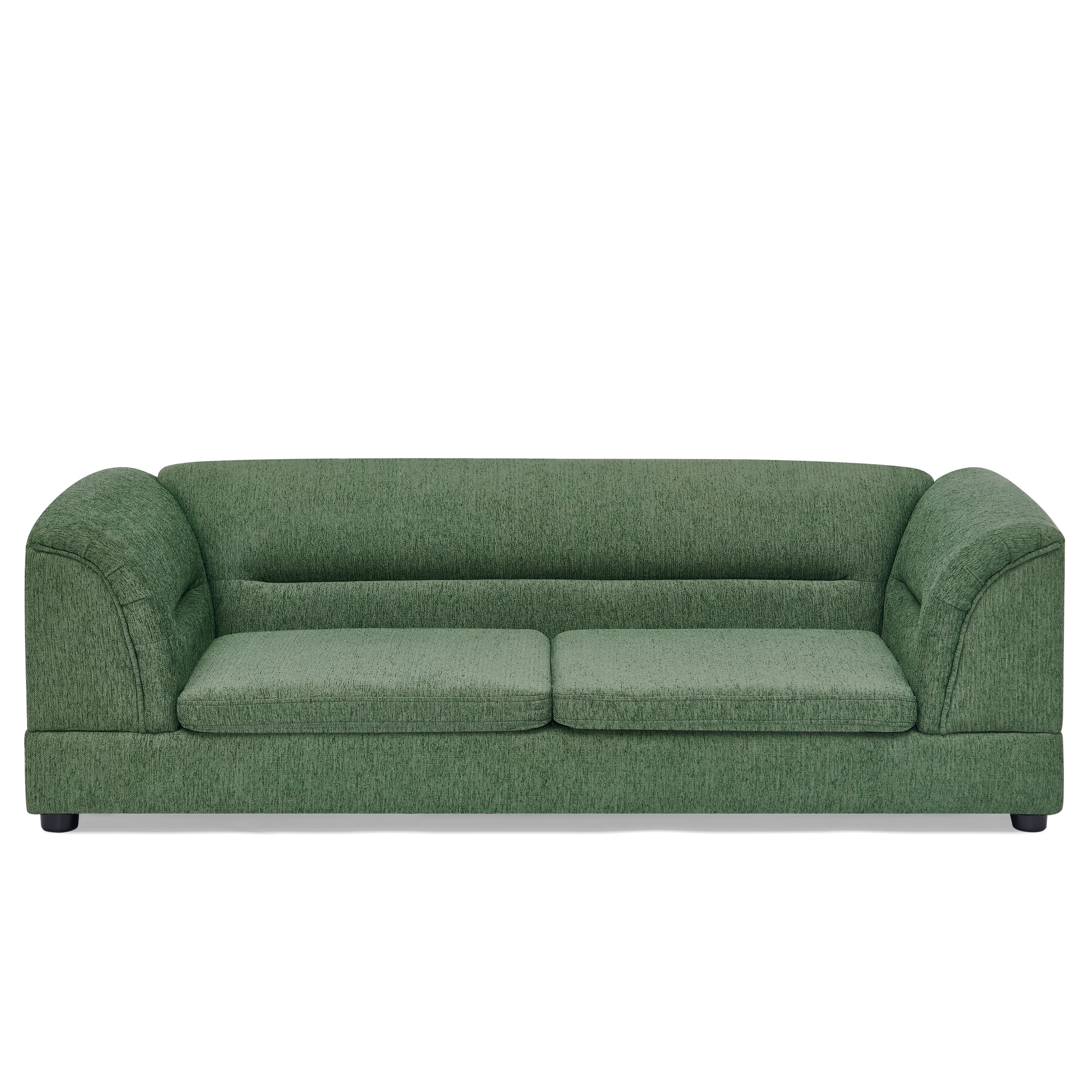 Oversized Pet Sofa, Curved Armrest Rectangular Dog Sofa, Linen Fabric Comfort Pet Couch for Large & Oversized Dogs-Olive Green