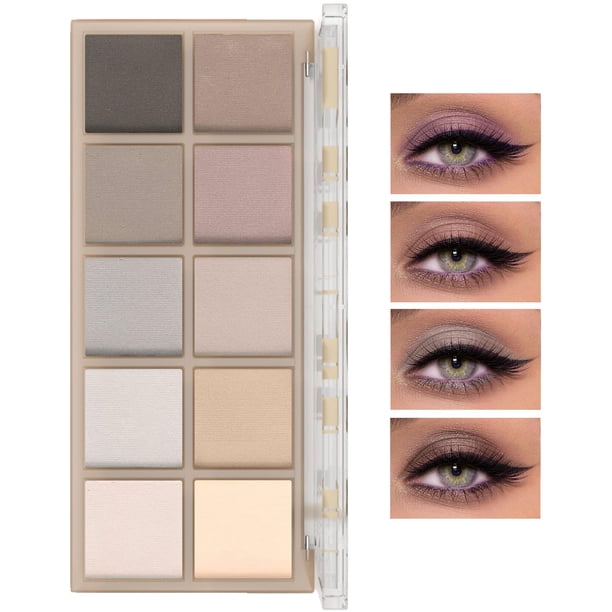 Paleta de sombras de ojos desnudas de maquillaje de 10 colores Paleta de sombras de ojos con brillo natural Paleta de sombras de ojos con pigmentos de brillo natural Juego de maquillaje de belleza pro