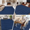 thumbnail image 5 of Dark Blue Area Rugs 8'x10', Washable Small Throw Rugs for Living Room Patio, Retro Farmhouse Plants Wall Lines Texture Indoor Outdoor Rug Non-Slip Low Pile Carpet Runner Reversible Floor Mats, 5 of 8