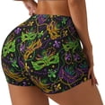 thumbnail image 2 of Fotbe Mardi Gras Surface Seamless Shorts, Womens Workout Shorts High Waist Stretch Booty Short for Gym/Yoga/Running/Biking-X-Large, 2 of 9