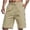 Khaki, variant on vdgthytj Mens Shorts Casual Lightweight Side Buttons Elastic Waist Drawstring Cotton Linen Beach Vacation Shorts with Pockets