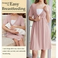thumbnail image 3 of Avidlove Women Maternity Nursing Nightgown with Button Short Sleeve Nursing Dress for Breastfeeding Labor and Delivery Gown for Hospital S-XXL, 3 of 6