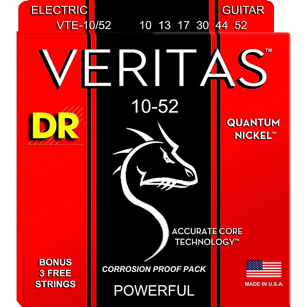 DR Strings VERITAS Accurate Core Technology Big and Heavy Electric Guitar Strings (1052
