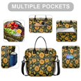 thumbnail image 2 of OBREWU Black Sunflower Womens Lunch Box for Work,Insulated Large Black Sunflower Lunch Bag for Women,Loncheras Para Mujer,Leakproof Adult Lunch Bag for Work,Beach,Travel,Picnic,Camping, 2 of 7