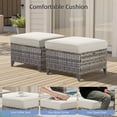 thumbnail image 5 of PARKWELL Outdoor Patio Ottoman Set of 2,All-Weather Wicker Rattan Seat Foot Rest Side Table with Removable Cushions for Porch Balcony Backyard,Gray/Beige, 5 of 8