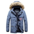 thumbnail image 2 of Espesar abrigo de invierno chaqueta parka cálida chaqueta acolchada con capucha de piel, 2 of 4