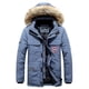 thumbnail image 2 of Espesar abrigo de invierno chaqueta parka cálida chaqueta acolchada con capucha de piel, 2 of 4