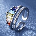 thumbnail image 3 of EGNMCR Rings Micro Set Zircon Crown Adjustable Ring, 3 of 8