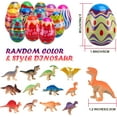 12 Packs Plastic Large Easter Egg Fillers with Dinosaur Building Blocks