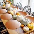 thumbnail image 3 of Fall Round Placemats Set of 4 Orange Ombre Place Mats Thanksgiving Woven Placemat Fall Orange Farmhouse Circle Braided Table Mat for Kitchen Dining Table Autumn Party Home Decor 15 Inch, 3 of 9