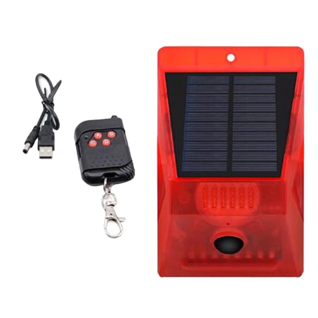 Luz estroboscópica solar, 8 , iluminación llamativa, detector de movimiento, sirena de , 129dB, luces de seguridad de sonido Laud, IP65, resi