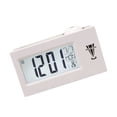 thumbnail image 2 of EeaseMX Reloj despertador digital con pantalla LED y proyección, moderno reloj de mesa con función de repetición de 12/24 horas para dormitorios, funciona con pilas (blanco), 2 of 8