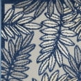 thumbnail image 3 of HomeRoots 479350 2 x 8 ft. Ivory & Navy Floral Non Skid Indoor & Outdoor Runner Area Rug, 3 of 5